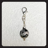 Onyx Dragon Ball Charm (Silver colored hardware)
