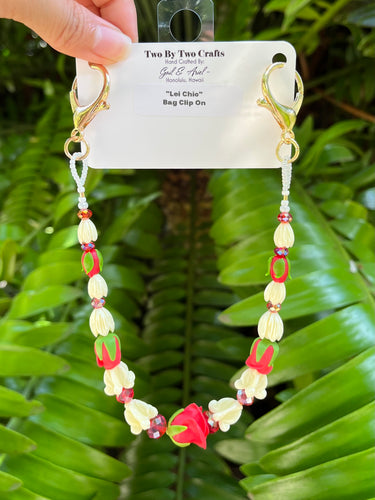 New! Red Loke, Pikake, Pua Kalaunu Bag Lei