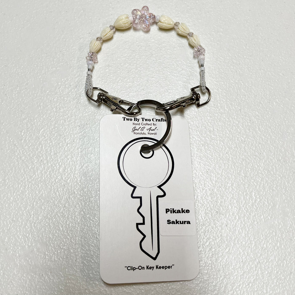 Sakura & Pikake Clip On Keychain