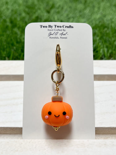 Fall Pumpkin Cutie Bag Charm (Gold Hardware)