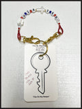 God Bless USA 250th Birthday Clip On Keychain (Gold Hardware)