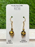 Onyx Dragon Ball Earrings (Gold Filled)