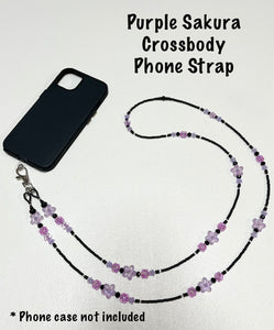 Purple Sakura Crossbody Phone Strap