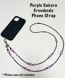 Purple Sakura Crossbody Phone Strap