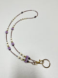 Purple Pua Kalaunu (Crown Flower) & Pikake Lanyard