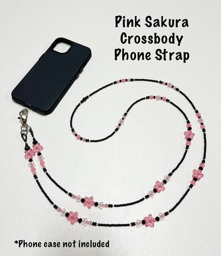 Pink Sakura Crossbody Phone Strap
