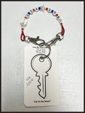 USA 250th Birthday Clip On Keychain (Silver Hardware)