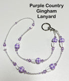 Purple Country Gingham Lanyard