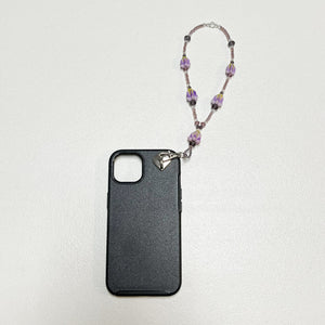 Purple Crown Flower Phone Wristlet
