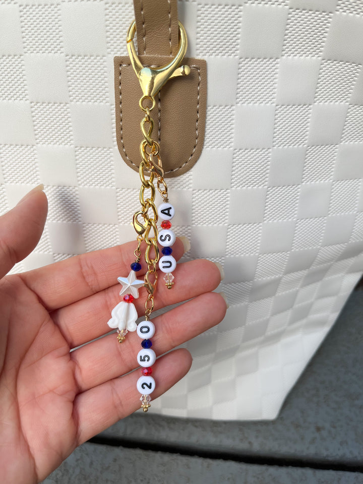 USA 250th Birthday Kazari Charm Chain Set (Gold Chain)