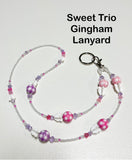 Sweet Trio Gingham Lanyard