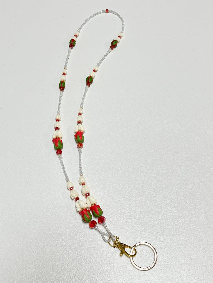 Red Loke & Pikake Lanyard