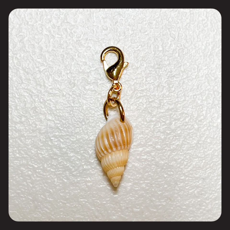 Shell Charm (gold colored hardware)