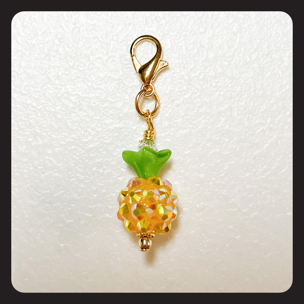 Pineapple Charm (gold colored hardware)