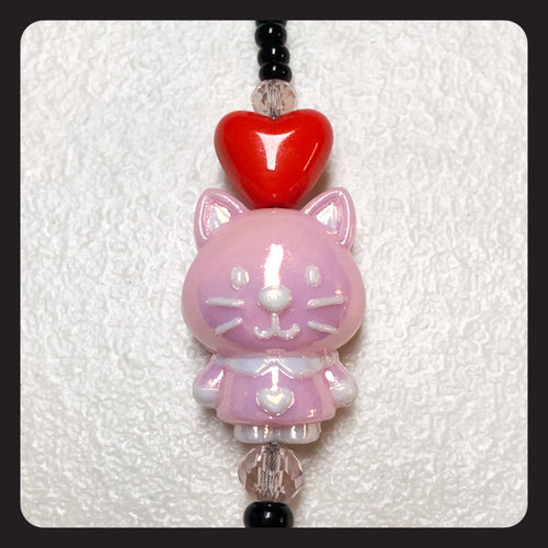 Pink Kitty Love Key Leash