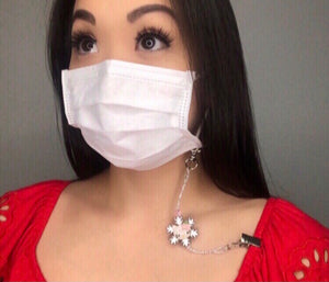 Red Crystal Hello Kitty Face Mask Leash