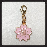 Pink Cherry Blossom Charm (gold colored hardware)