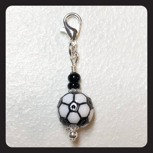 Soccer Ball Charm (silver colored hardware)