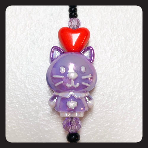 Purple Kitty Love Key Leash