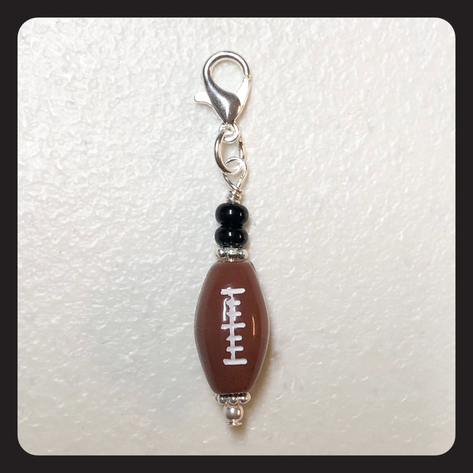 Football Charm (silver colored hardware)