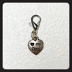 Love My Dog Charm (silver colored hardware)