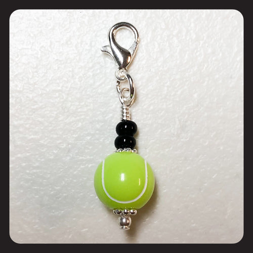 Tennis Ball Charm (silver colored hardware)