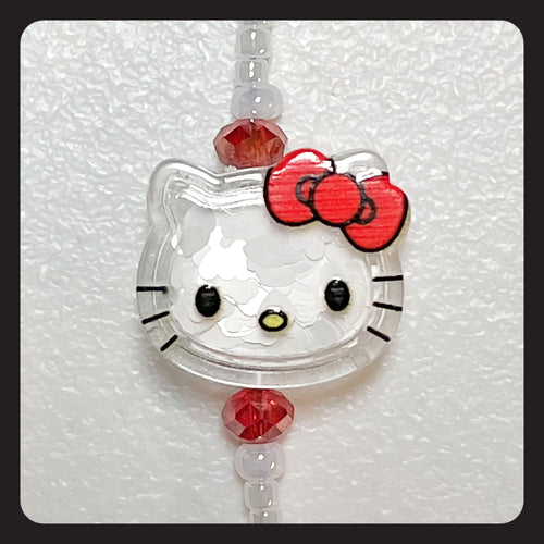 Red Crystal Hello Kitty Face Mask Leash