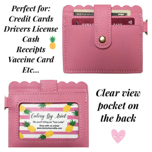 Pretty In Pink Scalloped Edge Clip On Wallet