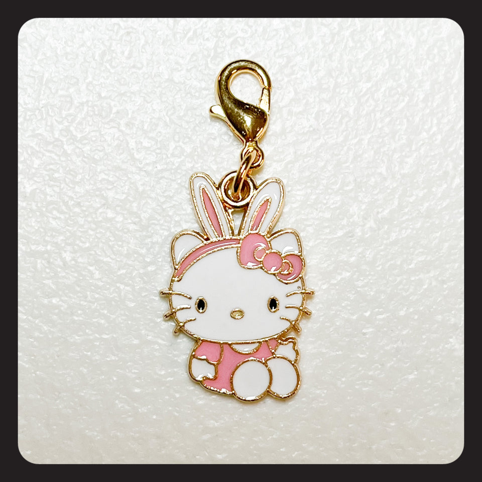 Bunny Ears Hello Kitty Charm (gold colored hardware)