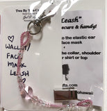 Tiny Pink Crystal Heart Face Mask Leash
