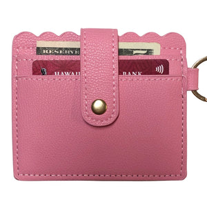 Pretty In Pink Scalloped Edge Clip On Wallet