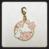Sakura Bunny Charm (gold colored hardware)