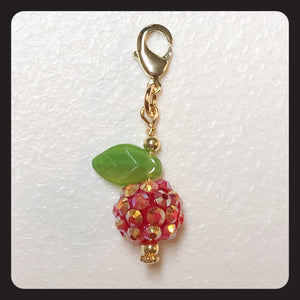 Apple Charm (gold colored hardware)