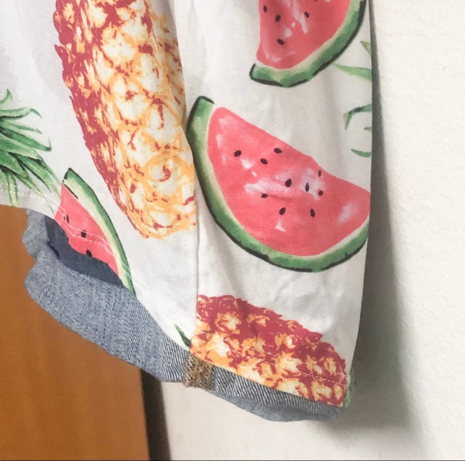 Watermelon & Pineapple Criss Cross Tank Top